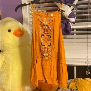 Printed tank top with flare